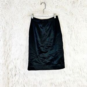 Kate Spade New York Women's Black Satin Pencil Skirt Size 2 Midi Elegant
